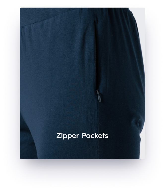 Secure zipper pockets detail