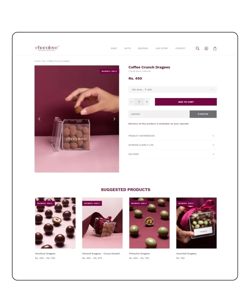 Chocolove product page