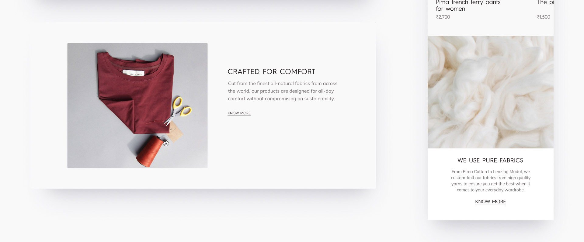 Homepage storytelling sections